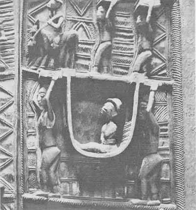 (4) Pictorial panel doors  carved by Areogon of Abeokuta in Yorubaland, one of the treasures of the British Museum.