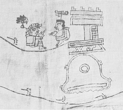 Fig. 2. Detail from the lienzo showing Lord 1 Grass and Lady 1 Eagle. 