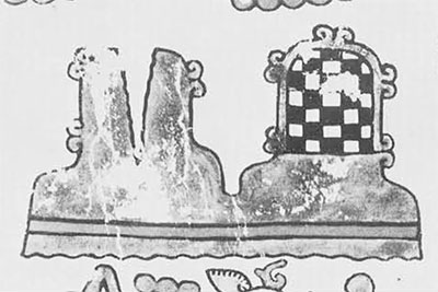 Fig. 5. Detail from page 45 of Vindobonensis showing the checkered place. 