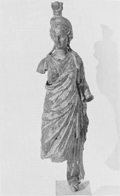 A bronze figurine of Isis-Fortuna, now in the Bodrum Museum, netted by a sponge dragger operating in the area where the Negro boy was found. This second clue to the position of an ancient wreck allowed the definition of a more precise search area.