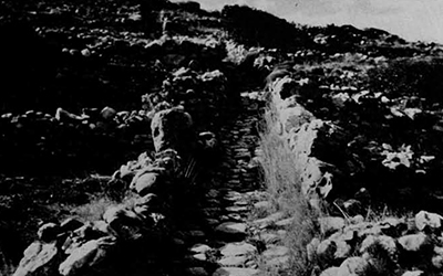 View of Gournia, excavated by Harriet Boyd Hawes in 1901, 1903, and 1904. 