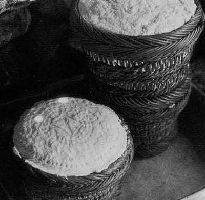 Figure 12. Detail of Basket patterns on the finished pressed cheese. 