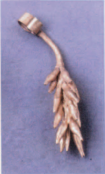 Fig2a. Gold ornament representing the flowering branch of the male date palm, formerly identified as an ear of grain.