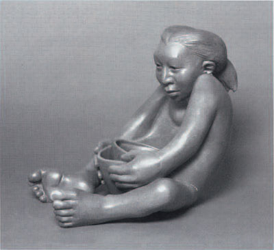 "Nestled Lives" by Roxanne Swentzell of Santa Clara Pueblo, New Mexico (Tewa), 2000. Museum Object Number: 
