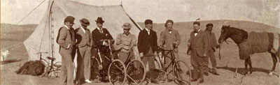 Members of the University of Pennsylvania team pose for a group portrait at the completion of the final season at Nippur, 1900. The Hayneses appear at center, with bicycles, while Hilprecht stands to see the divisions of the artifacts and to negotiate the nec- essary firmans or permits—and to impress the authori- ties at Penn by his achievements on their behalf without actually spending much time on campus. Because Ottoman laws regarding antiquities did not allow for their export, foreign excavators were at the mercy of the Ottoman authorities to give them part of their finds as “gifts,” a practice Hilprecht used to his advantage. As he insisted, the antiquities from Nippur destined for Penn had been given to him “as personal gifts of the Sultan,” most of which he then magnani- mously donated to the University. At the same time, he Following the excavation of the “Temple Library” at Nippur, in which Haynes found more than 20,000 cuneiform tablets, all accounts credited Hilprecht with the discovery. A newspaper cartoon celebrates Hilprecht’s triumphal return, ca. 1900. UPM Image #185159. the right brandishing a golf club. Photo by Clarence Fisher, 1900. UPM Image #184826.