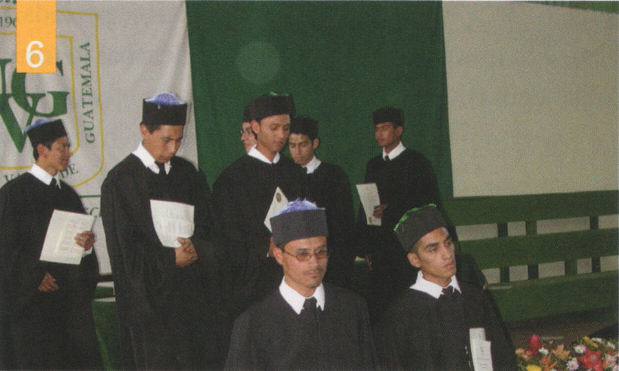A group of men graduating from university.