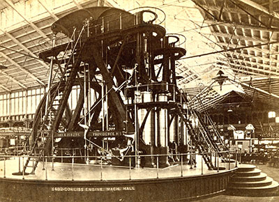 The Corliss engine at the 1876 Centennial Exhibition in Philadelphia was the world’s largest steam engine.