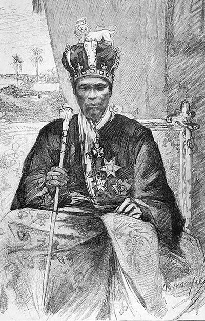 King Toffa I from Dahomey put together the collection of objects that were exhibited at the 1900 Paris Exposition. Photo courtesy New York Public Library.