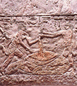 Detail of a butchering scene from the west wall of tomb chapel
