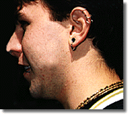  Male with multiple ear piercings, suburban Philadelphia, 1998
