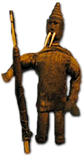 Walrus-Man figure wearing double labrets