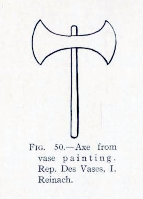 Drawing of a double axe from a painting