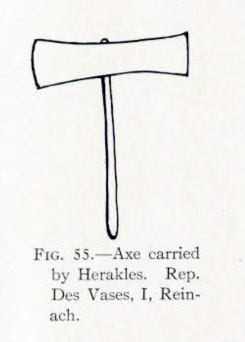 Drawing of a double bit axe