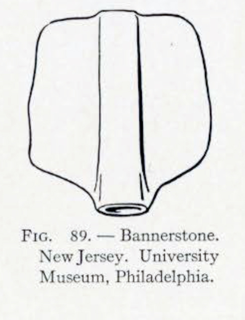 Drawing of a bannerstone with square beveled flat wings
