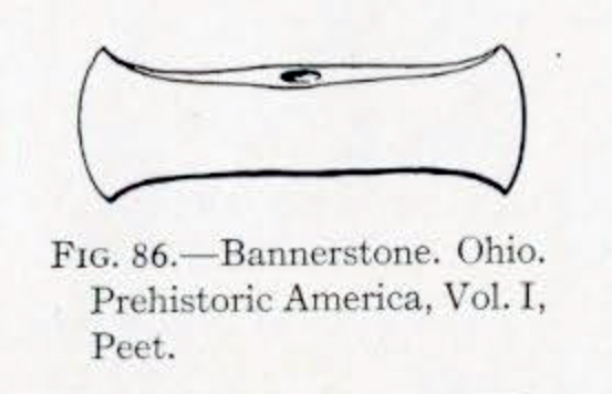Drawing of a bannerstone with sharp curved wings