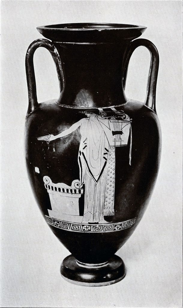 A Nolan amphora showing Apollo at an altar and holding a lyre