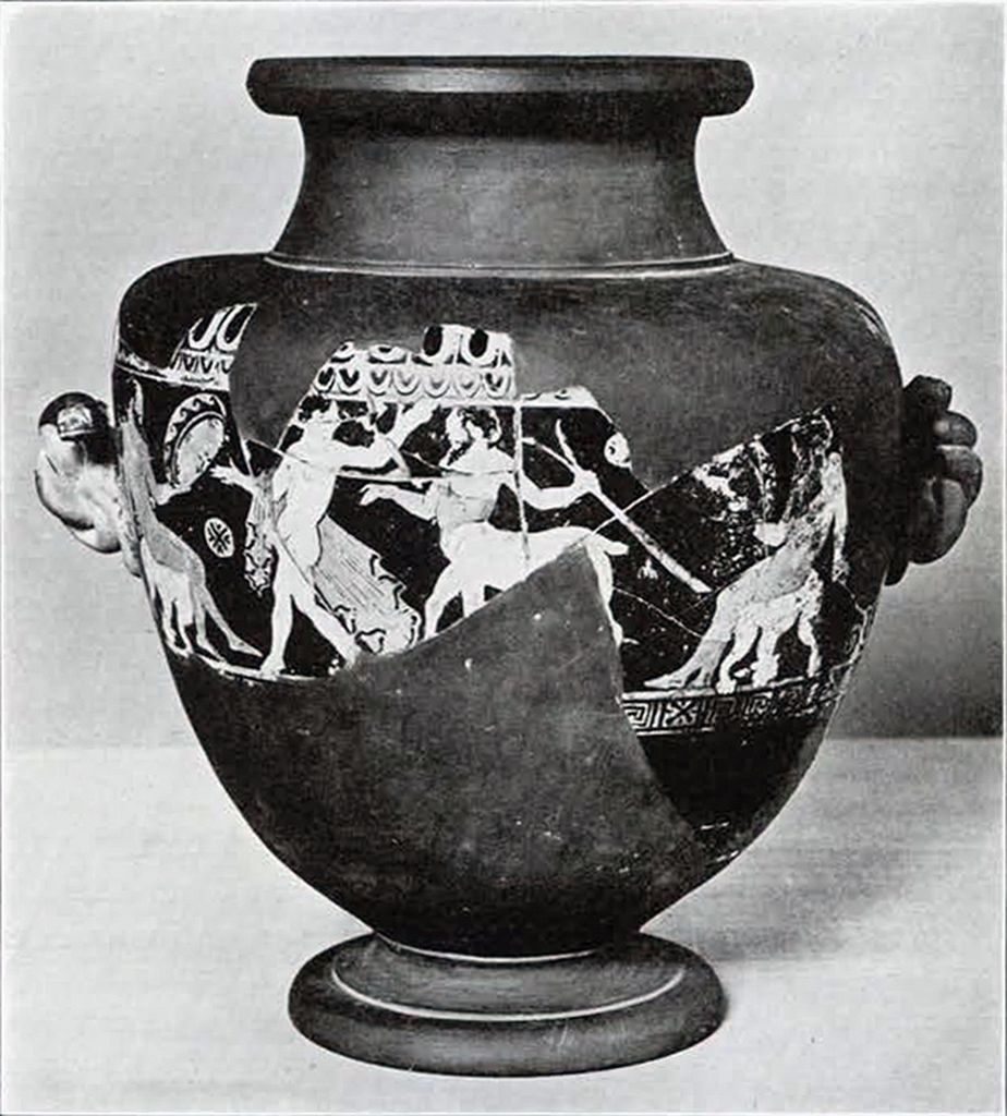 A stammos showing dionysiac scenes including dancing and satyrs