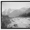 Shotridge field negative. 28, #17. Alaska. â€œFormerly, Chilkoot fisherman fished for salmon from boxes built on stilts in the rapids, by feeling for them with long handled gaff hooks.â€ Museum Journal, VIII, no. 2, fig. 41. (5â€ x 7â€)