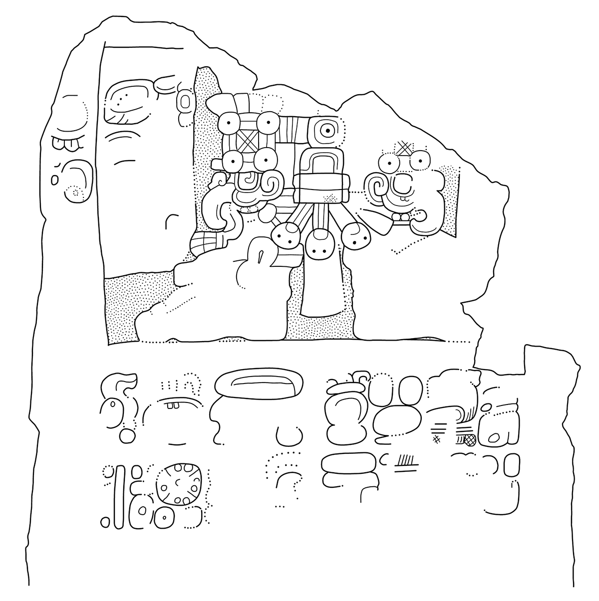 Drawing of mayan glyph