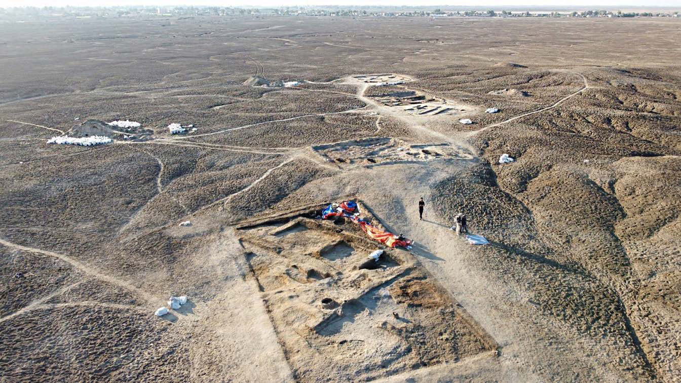 Penn Museum researchers excavating the site of an ancient tavern in southern Iraq