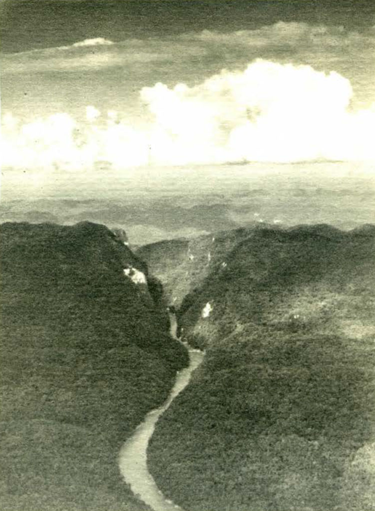 A river gorge seen from the air