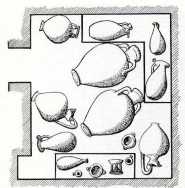 Drawing of a diagram of vessels found in a section
