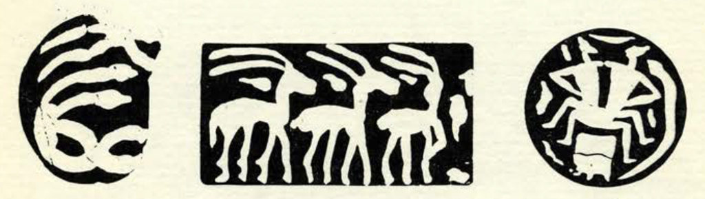 Three stamp seal impressions depicting animals