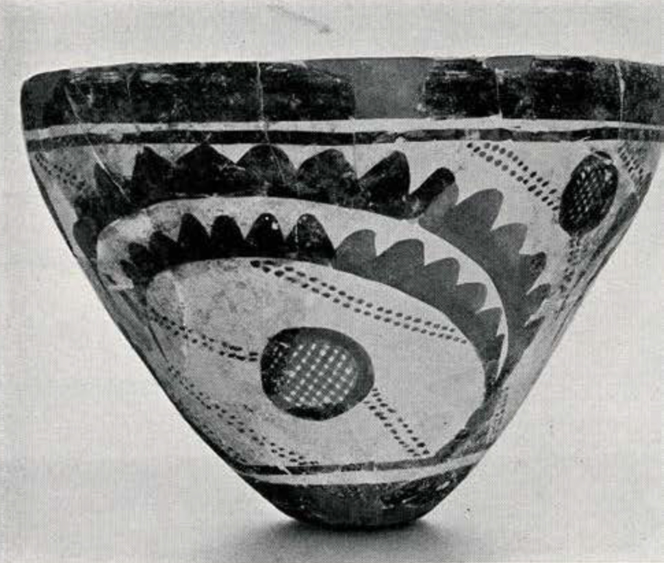 A painted conical bowl