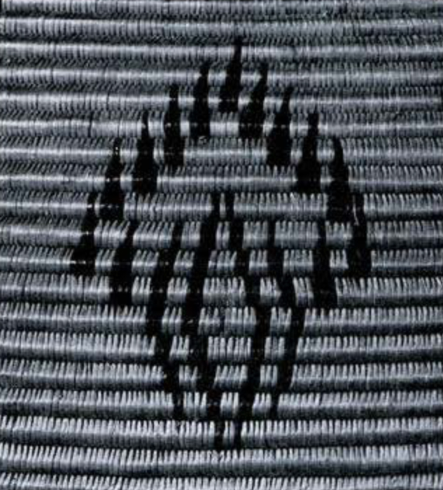A close up detail of a pattern found on a basket