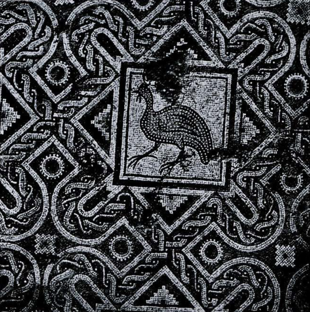 Pattern mosaic featuring a guinea hen