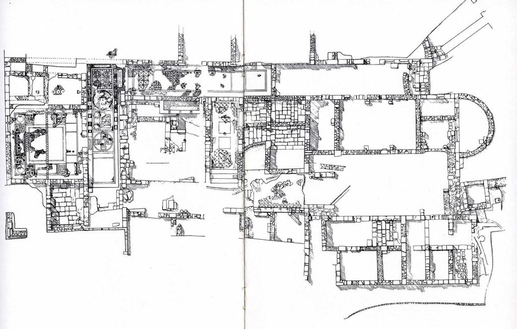 Drawn floor plan of the palace at kourion