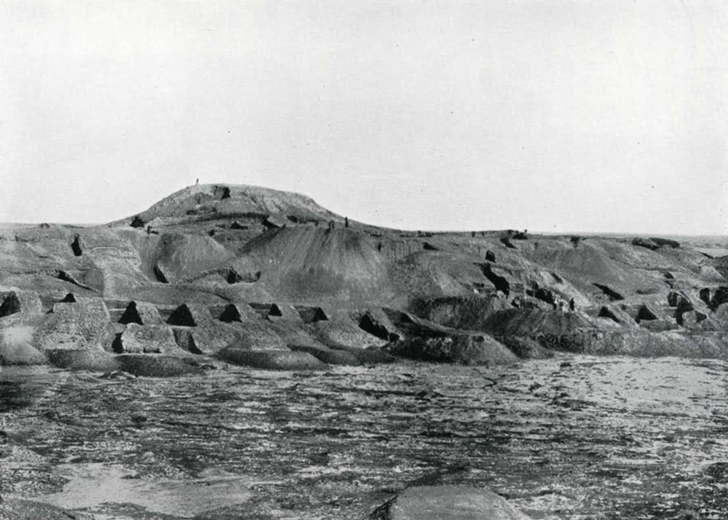 Excavated hill showing the Ziggurat