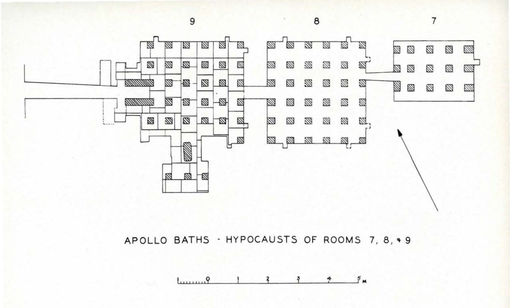 Drawn Hypocausts of rooms at the Apollo baths.