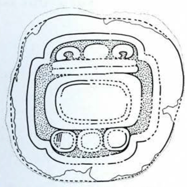 Drawing of giant glyph carved into Altar 14.