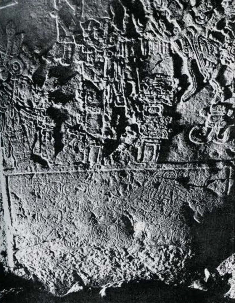A close up of an inscription on a stela.