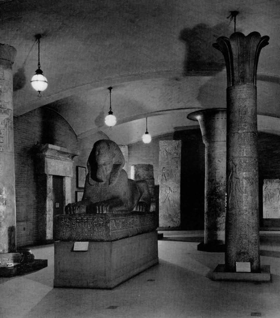 The Coxe Wing of the Lower Egypt Hall, with the Sphinx and columns.