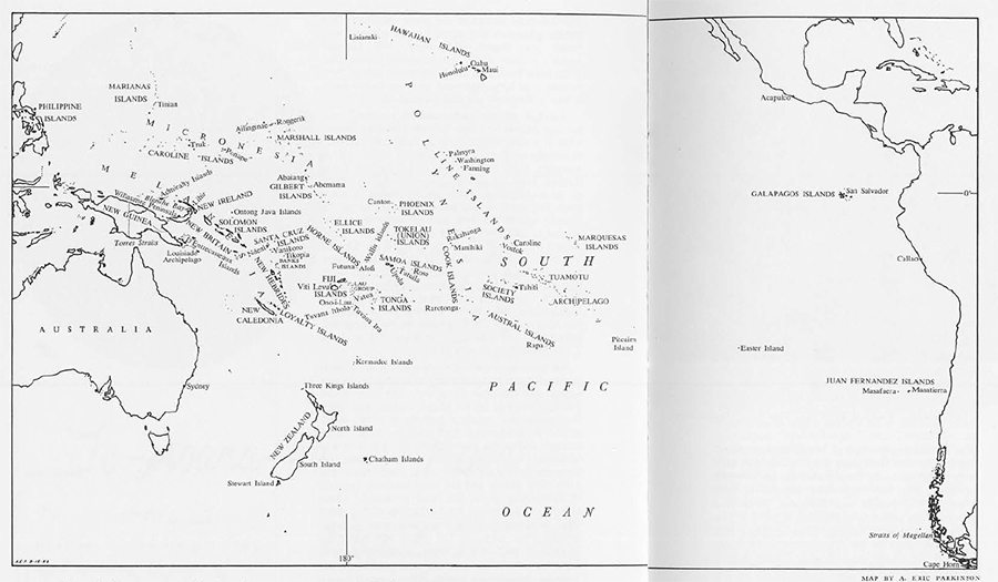 map of South Pacific Ocean