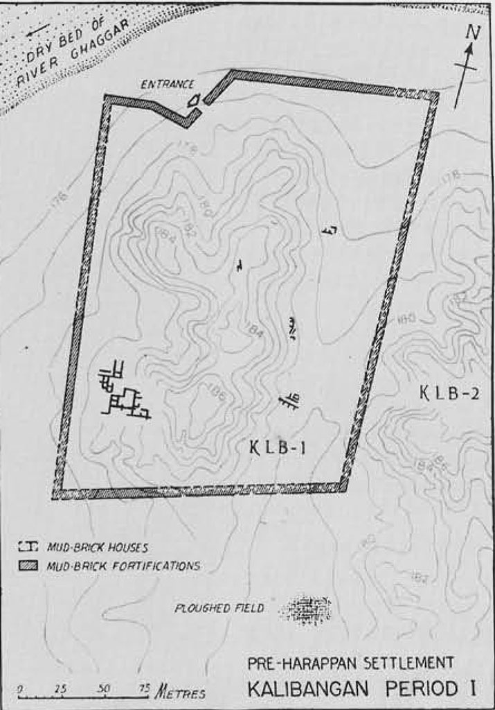 Map of a Pre-Harappan settlement from the Kalibangan Period I.