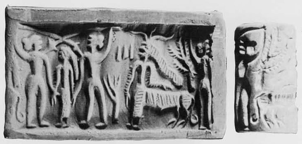 A cylinder seal and its impression.