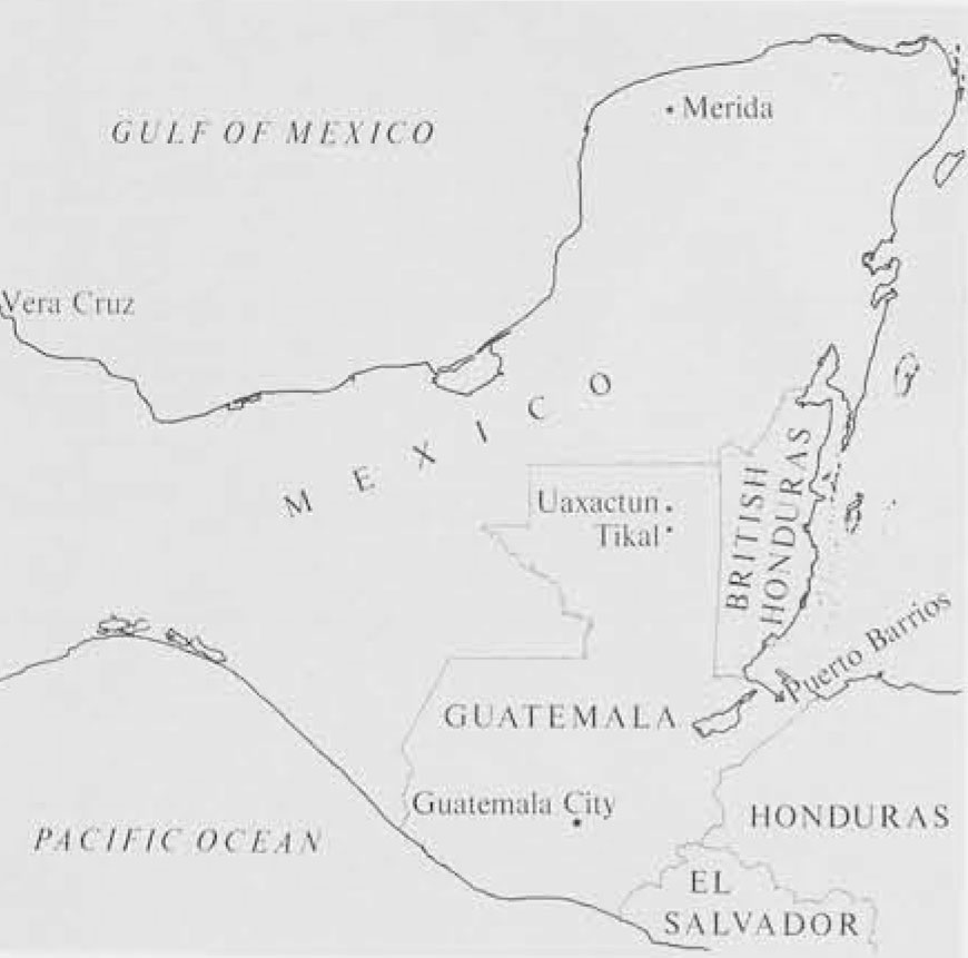 Map of Guatemala.