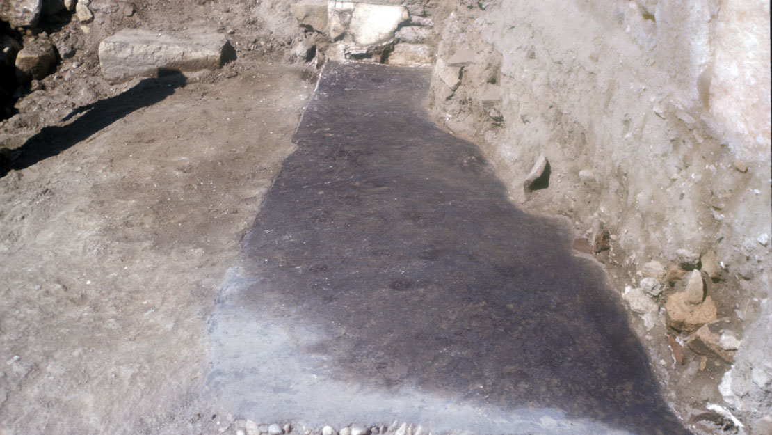 An excavated flat area.