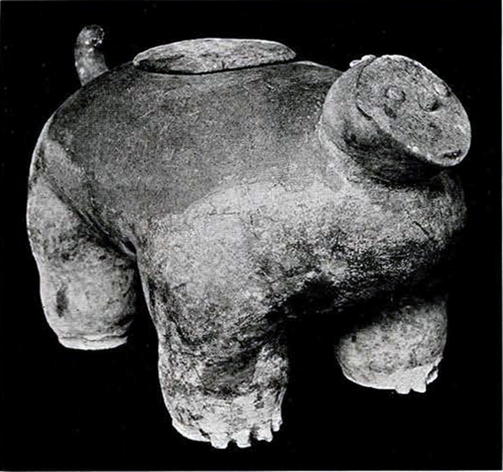Urn in the shape of an animal body