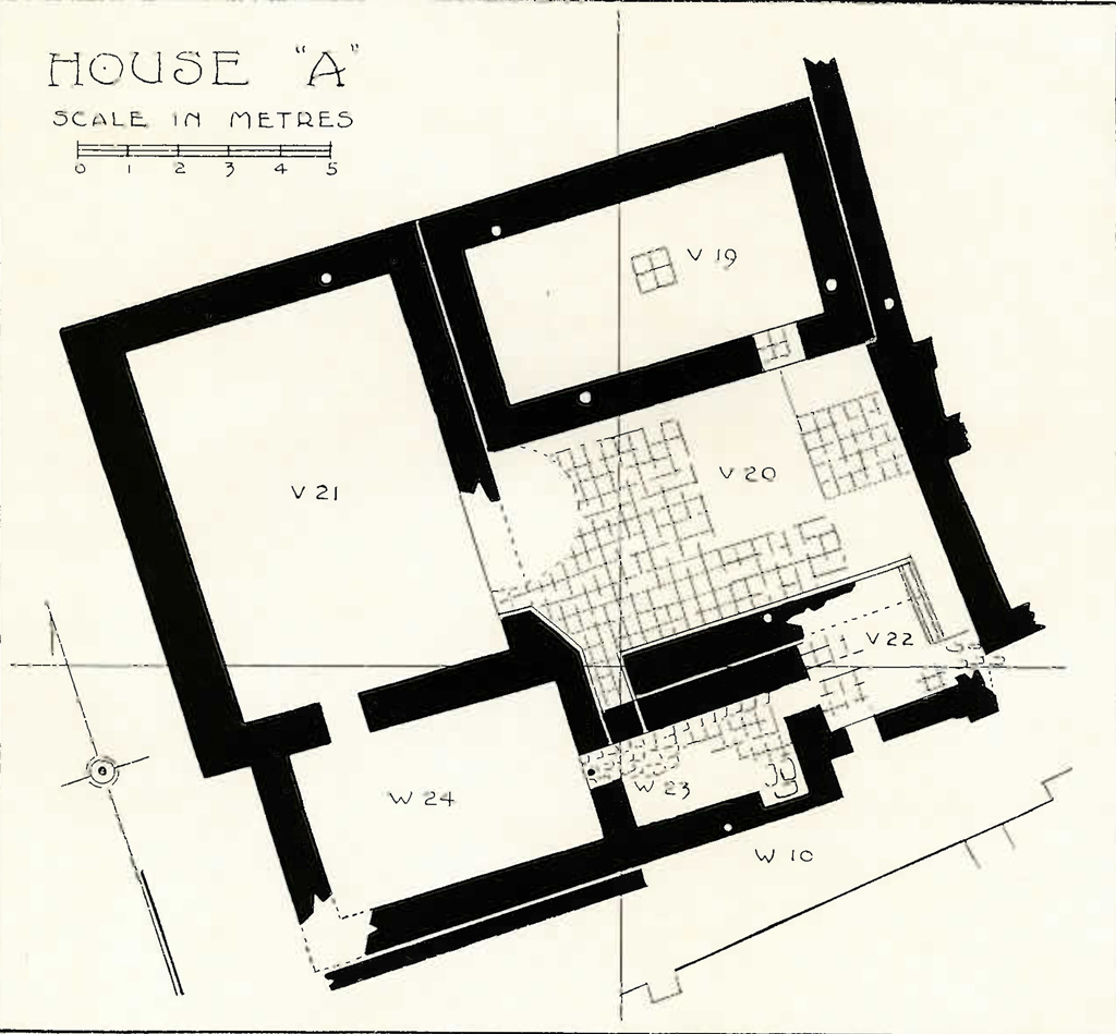 Drawn layout room plan of House A