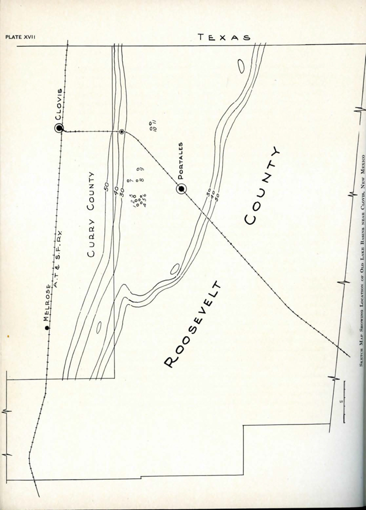 Drawn map outline of Roosevelt County, NM
