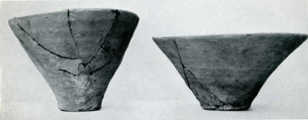 Two reverse conical bowls
