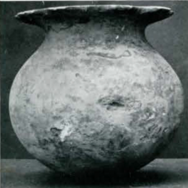 Jar with spherical body and wide flat lip