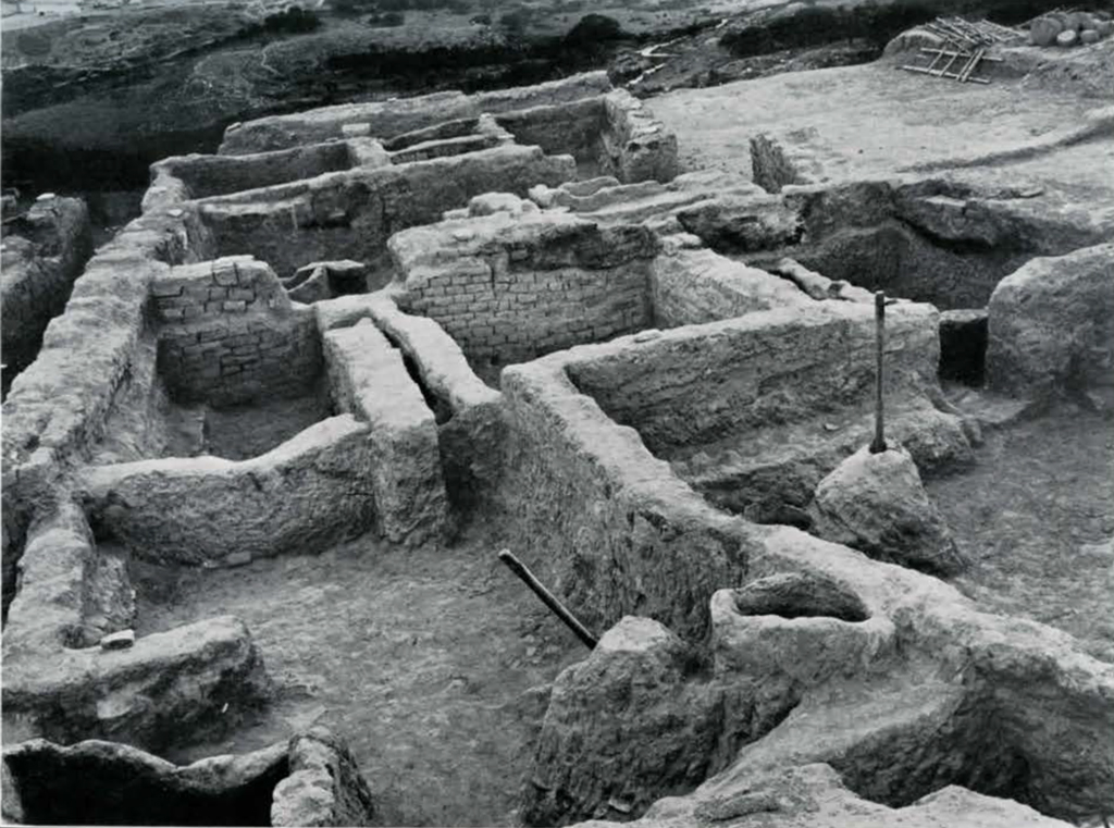 Excavated rooms with low walls