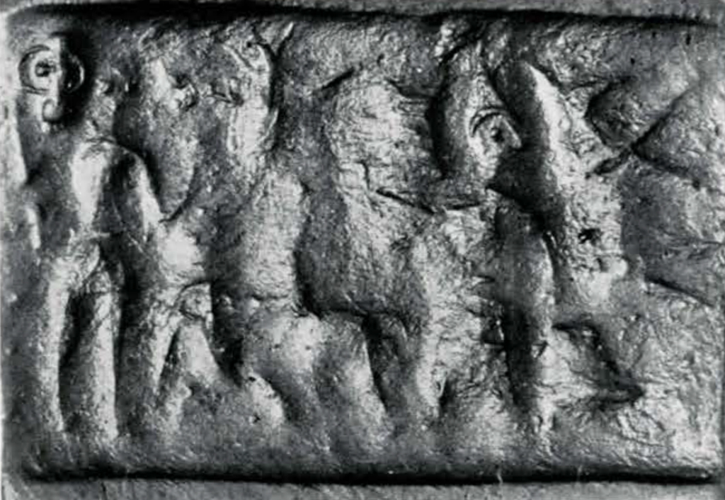 Cylinder seal impression with crude figures