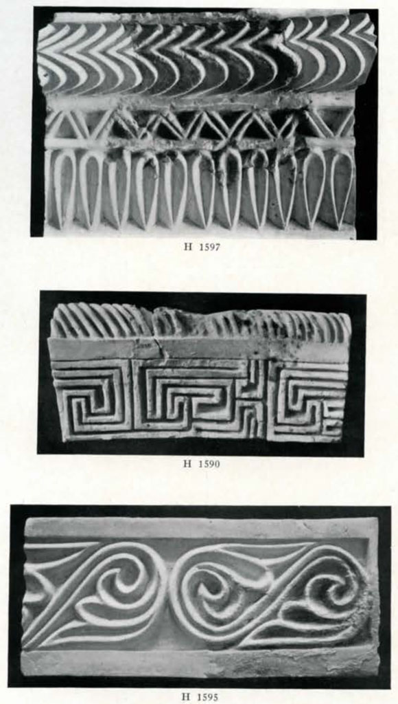 Segments of ornamentation with geometric designs