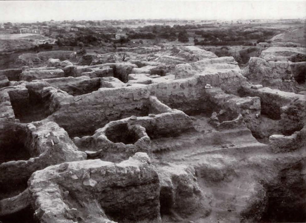 Excavated walls showing layouts of rooms